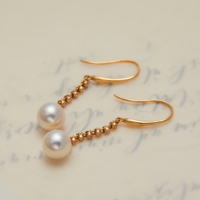 Pendientes de perlas Akoya de agua de mar de oro auténtico de 18 quilates al por mayor con diamantes naturales joyería de moda popular para mujer personalizable