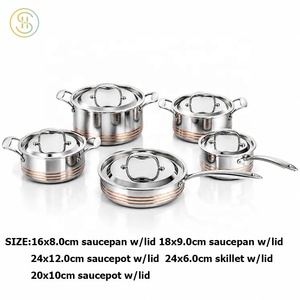 Luxury Top Quality 10pcs <strong>Stainless</strong> <strong>Steel</strong> 5ply Copper Core Cookware <strong>Set</strong> Kitchenware <strong>Saucepan</strong> Frypan Stockpot <strong>Set</strong> - Product Image 3