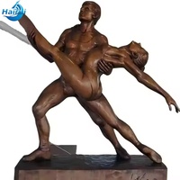 Sculptures de danseurs en métal sur mesure, taille réelle, homme et femme, sculpture de couple dansant en bronze, figurine d'amour