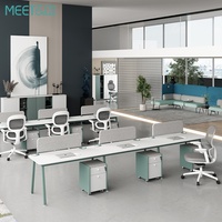 Escritorio Extensible Convertible de Lujo Moderno para 4-6 Personas, Muebles de Oficina para Espacios Abiertos y Coworking en Edificios de Oficinas
