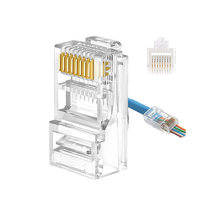 Linkwylan connecteurs réseau à prise modulaire CAT6 CAT5e Pass pour EZ RJ45 UTP 1.0-1.1mm trous d'épingle pour câble Ethernet PC pour l'alimentation