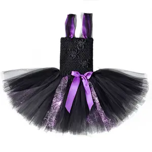 Desenhos animados Halloween Trajes para Meninas Tutu Vestido com Crianças Cosplay Tulle Outfits Ball Gown