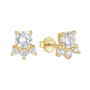 CANNER Real 925 <b>Sterling</b> <b>Silver</b> 14K 18K Gold Plated Zircon Cute Animal Paw Print <b>Stud</b> <b>Earrings</b> for Women Girlfriends Jewelry - Product Image 1