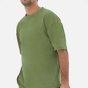 T-shirt ample à manches courtes de haute qualité 240 g/m², style streetwear, en coton, col rond, vierge, épais et surdimensionné - Product Image 1