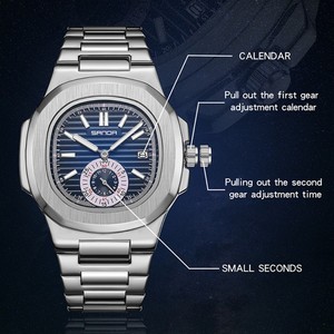 Reloj de Cuarzo SANDA 7020 para Hombre, Reloj de Pulsera Cuadrado de Estilo Chino Retro, Reloj Cuadrado Clásico de Negocios con Correa de Acero Inoxidable, Resistente al Agua - Product Image 6