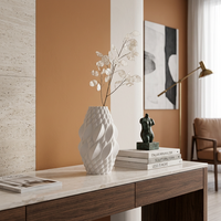 Vas Keramik Cetak 3D Sarang Lebah Tanpa Lapisan, Bentuk Organik Pola Heksagonal, Vas Seni Modern, Dekorasi Interior, Dekorasi Pintu Masuk