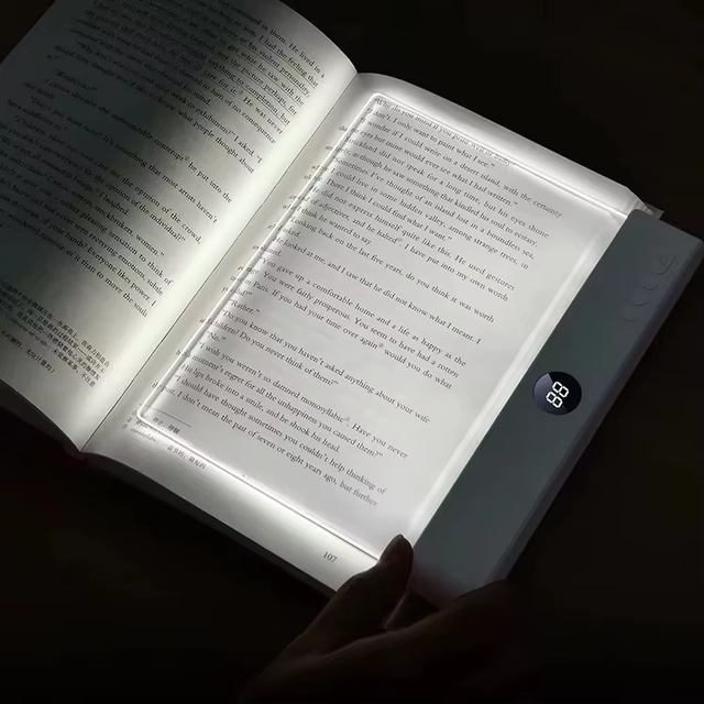 Smart Portable LED Book Light with Timer Stepless Dimming Ultra-Thin Eye-Care Reading Lamp USB Rechargeable for Bedroom