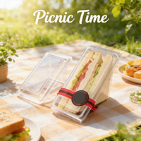 Boîtes alimentaires triangulaires transparentes jetables en PET, boîtes en plastique, boîte d'emballage triangulaire pour gâteaux, boîte à sandwich en PP