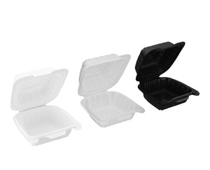 Tiya clair lèvre clair carré articulé récipient alimentaire jetable à emporter emballage alimentaire PP micro-ondes conteneur - Product Image 5