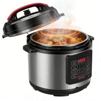 Cuisinière à riz électrique intelligente avec minuterie numérique, 5L/6L, en acier inoxydable, avec tasse doseuse, intérieur antiadhésif, portable, pour hôtel