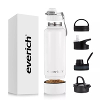 Bouteille d'eau sport isolée en acier inoxydable à double paroi de 32/40 oz, avec compartiment de rangement et couvercle à poignée – Vente chaude ODM