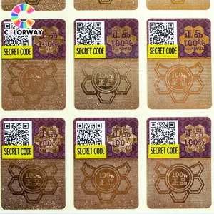 Impressão personalizada de Papel À Prova D' Água de código de barras Holograma Scratch Off Adesivo Etiqueta Da Etiqueta De código De Segurança