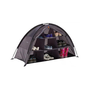 Estante para zapatos para acampar al aire libre, carpa plegable de 128x55x75cm, armario de almacenamiento con 9 compartimentos, gris, marrón, tres capas, resistente al agua - Product Image 1