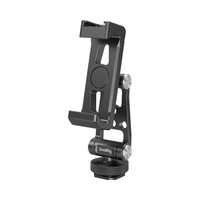 Support de téléphone universel en métal SMALLRIG avec adaptateur pour griffe porte-accessoire et articulations de réglage libre pour iPhone 16 15 et Samsung