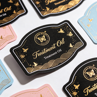 Autocollants personnalisés, étiquettes d'emballage, vinyle imperméable, découpe à la forme, impression de logo pour le branding de produits en bouteille, vente en gros