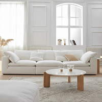 Canapé d'angle modulable Zayshine en lin blanc de luxe italien moderne, 3-4 places, lavable, pour appartement et villa