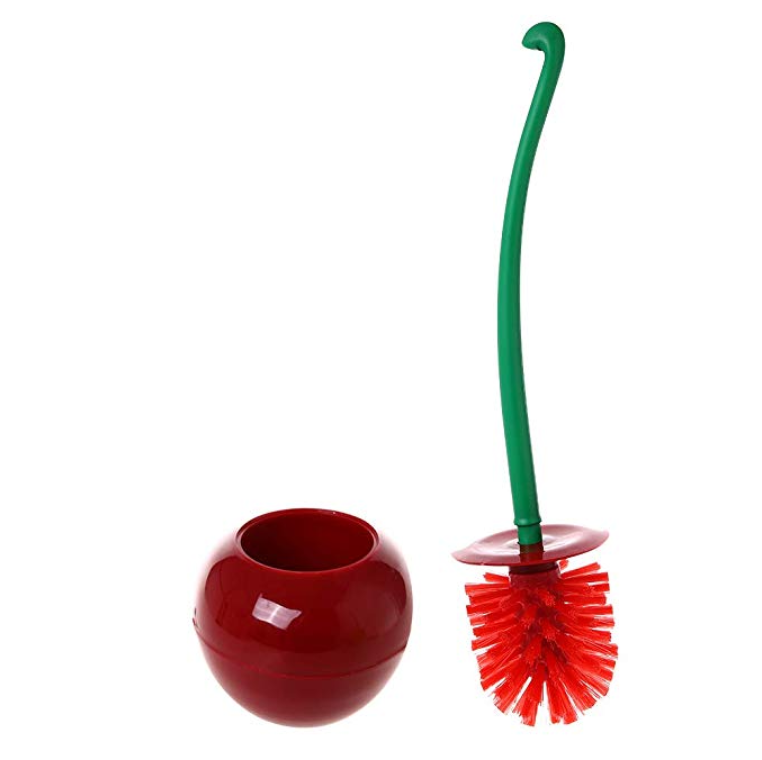 Бесплатная доставка, чистящий инструмент для ванной комнаты, креативная щетка для туалета, Глубокая очистка, в форме вишни, с длинной ручкой, щетка для туалета