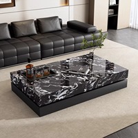 Table basse ronde moderne de luxe italienne en pierre frittée, ensemble de tables gigognes pour appartement, prix de gros usine