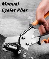 Kit de pinces à œillets en acier au carbone métrique 6 mm / 10 mm, outils portables, presse manuelle pour œillets métalliques, perforateur de trous pour cuir, toile, vêtements, bricolage