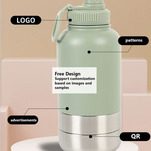 3 in 1 304 baja tahan karat 32oz + 9oz + 8oz baja tahan karat portabel tempat makan hewan peliharaan perjalanan luar ruangan mangkuk terisolasi botol air anjing - Product Image 4