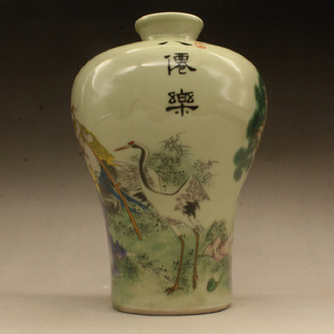Vase à fleurs de prunier motif Huit Immortels en Porcelaine Famille-Rose de la période <span class=keywords><strong>Guangxu</strong></span> de la Dynastie Qing - Porcelaine Antique de Qualité Muséale - Product Image 2
