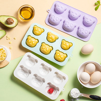 Moule à gâteau en silicone de qualité alimentaire en forme d'ours, 6 pouces, écologique, compatible four et micro-ondes, avec logo personnalisé