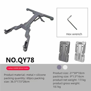 Soporte Ajustable 3 en 1 de Aleación de Aluminio, Soporte Plegable de 6 Niveles para Teléfono, Tableta y Portátil - Product Image 6