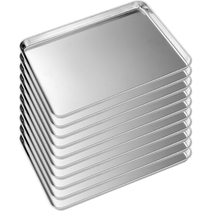 Ensemble de plateaux de cuisson et grilles de refroidissement pliables en acier inoxydable, rectangulaires, pour four et gâteaux, écologiques et sûrs, vente en gros - Product Image 1