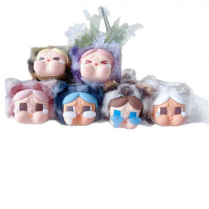 Llavero con colgante de felpa de vinilo de la serie CRYBABY Leopard Cat, nuevo bebé llorando, caja ciega, regalo, personajes congelados - Product Image 5