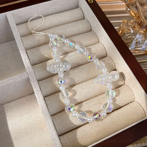 Corde anti-perte lanière acrylique cristal perle nuages perlé <span class=keywords><strong>chaîne</strong></span> de <span class=keywords><strong>téléphone</strong></span> portable pour les femmes <span class=keywords><strong>téléphone</strong></span> breloque sangle lanière bijoux - Product Image 5