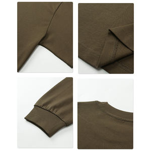 Camiseta de Manga Larga de Doble Capa para Hombre, con Logotipo Personalizado, de Alta Calidad, Diseño Informal Holgado con Estampado, Tejido de Punto, para Primavera - Product Image 5