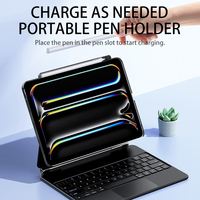 Étui intelligent pour clavier magique, ultra fin, adsorption magnétique, connexion sans fil, TPU+PC+Métal, protection 360°