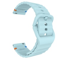 Bracelet en gel de silicone compatible avec Galaxy Watch 4/5/6/7, modèle universel 20 mm/22 mm, design cousu à motif ondulé à tête plate, coloré