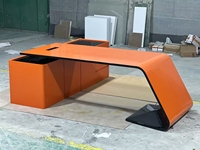 Ensemble de bureau de direction en bois au design contemporain de Guangzhou, table de patron modulaire à finition brillante, bureau de gestionnaire de bureau moderne pour usage domestique