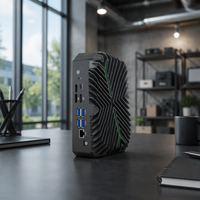 Mini PC Tanpa Kipas Generasi ke-14 Core Ultra 5, 8 Port LAN 2.5G, Mendukung Komputer Mini HD DP C Tiga Layar untuk Industri, Pilihan US/EU/JP