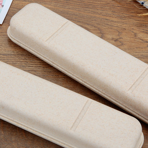 Boîte de rangement <span class=keywords><strong>vide</strong></span> écologique réutilisable en paille de blé avec couvercle, étui de voyage pour <span class=keywords><strong>couverts</strong></span>/pailles/baguettes, personnalisable avec logo - Product Image 6