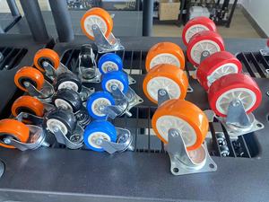 Personalizado Médio Branco <span class=keywords><strong>Nylon</strong></span> Roda Fundo Plano Mão Empurrar Reboque Carrinho Atividade Universal Rodízio Rodas <span class=keywords><strong>Nylon</strong></span> Industrial Roda - Product Image 6