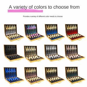 Precio de fábrica 1010 diseño clásico cuchara tenedor cuchillo vajilla de Metal accesorios de cocina en una caja regalo cubiertos - Product Image 4