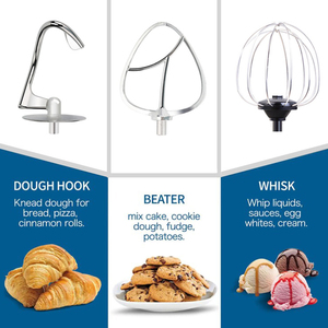 Batidora de Alimentos Doméstica con Cuerpo Metálico, 6.5L, 1600W, Batidora Amasadora de Pie - Product Image 6