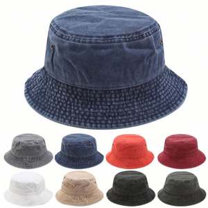 Hot Sale 2025 New Spring <b>Summer</b> Collection Wholesale Washed Cotton Bucket Hat Adult Unisex <b>Flat</b> Top Sun <b>Cap</b> for Beach Outdoor - Product Image 2