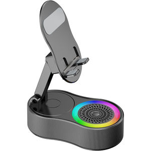 Haut-parleur Bluetooth 5.3 sans fil à détection automatique 2025 avec USB, AUX, batterie externe portable, support de téléphone, RGB, pliable, pour smartphone, commande vocale - Product Image 2