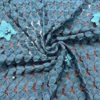 Tissu en dentelle française 100% polyester biologique écologique 150 cm, dentelle florale 3D de haute qualité, personnalisable pour femmes