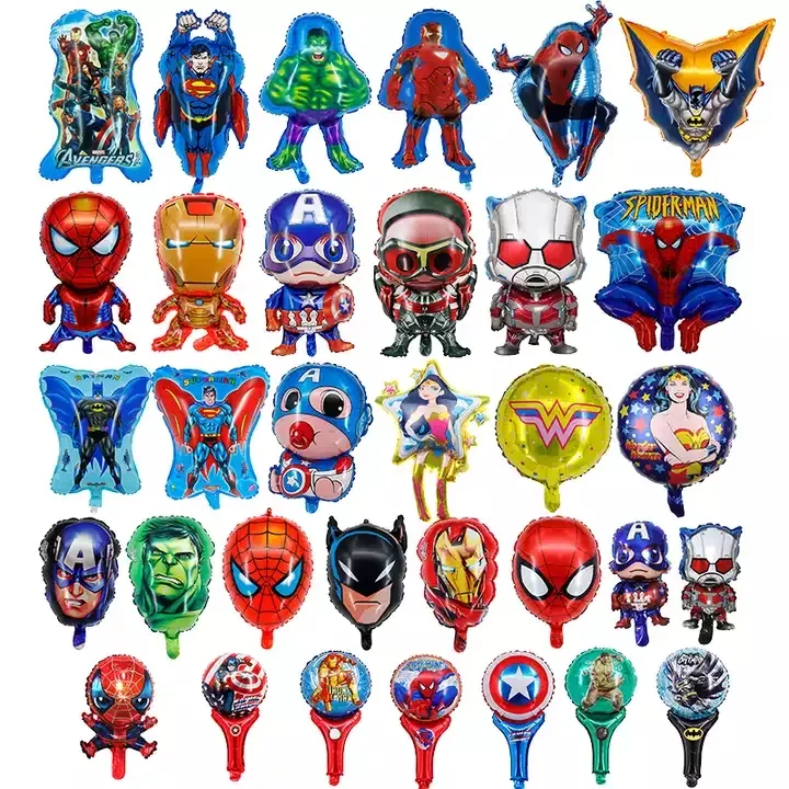 Stand 3D Assemble balloons cartoon super spiderman foil helium balloon with black red dogs kids inflatable toys shower balls