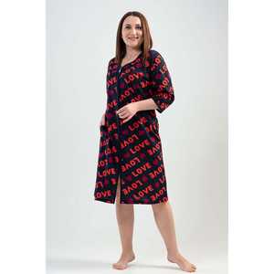 Vestido de Casa para Mujer, Talla XXL, Manga 3/4, con Cierre y Bolsillos, Ropa de Dormir - Product Image 5