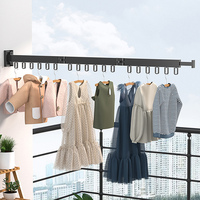 Étagère pliante en métal de luxe durable à double niveau, séchoir à linge rétractable sur pied multifonctionnel pour cuisine
