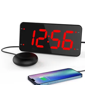 Desk Vibration Pillow Deaf Alarm Clock Charger Kids Vibrating Digital Clock for Heavy Sleepers