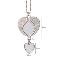 Ornement de voiture personnalisé par sublimation avec diverses formes d'ailes, pendentif en métal à suspendre au rétroviseur, cadeau commémoratif