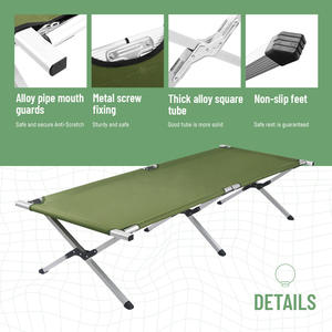 モダンデザイン軽量アルミフレームレジャーキャンプ用ベッドコンパクトポータブルオックスフォード素材屋外用 - Product Image 3