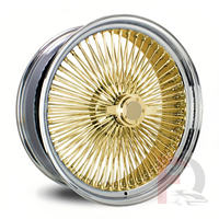 Jantes de voiture personnalisées vintage à rayons dorés chromés 72/100/144/150, modification Low Rider, 13x7 14x7 20 22 24 26 pouces, à rayons croisés