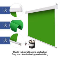 Écran de projection motorisé rétractable HEYU en tissu Oxford Chroma Green avec télécommande